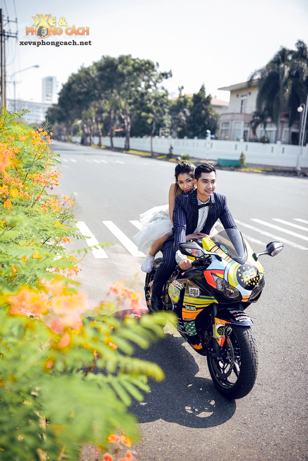 Honda cbr1000rr độ rất chất trong bộ ảnh cưới tuyệt đẹp của biker sài gòn