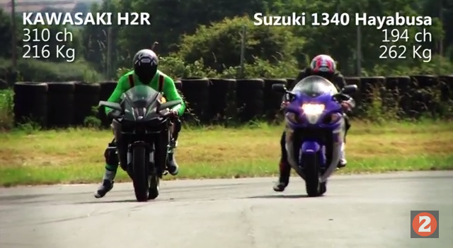 Kawasaki ninja h2r so tài với hayabusa kẻ 8 lạng người nửa cân