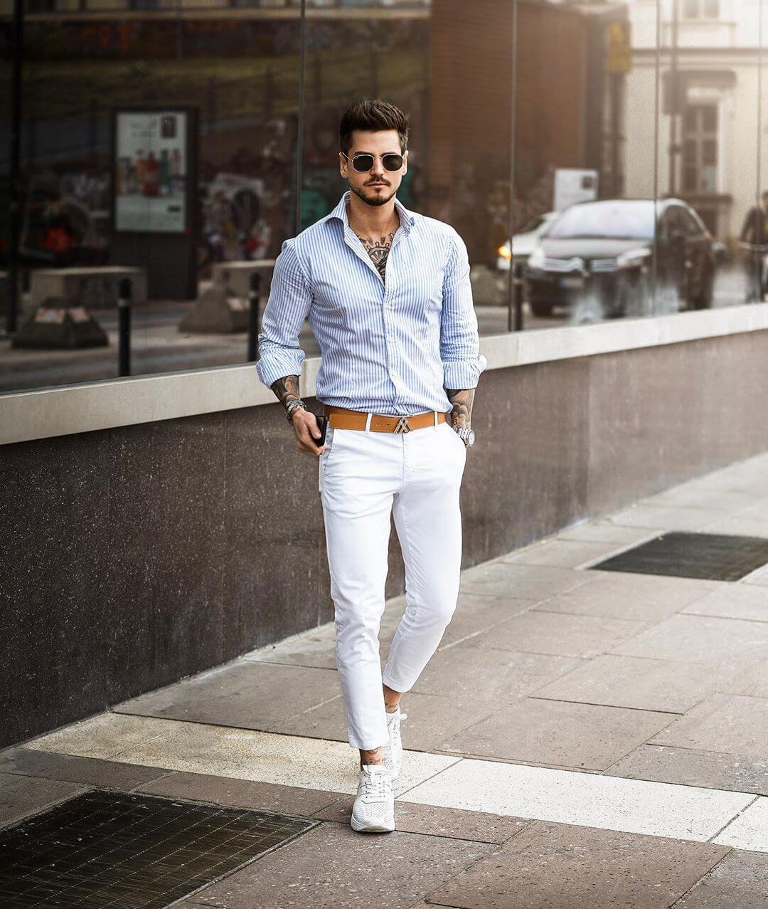 4 gợi ý phối đồ cùng quần chinos trắng giúp chàng định hình vẻ ngoài tự tin