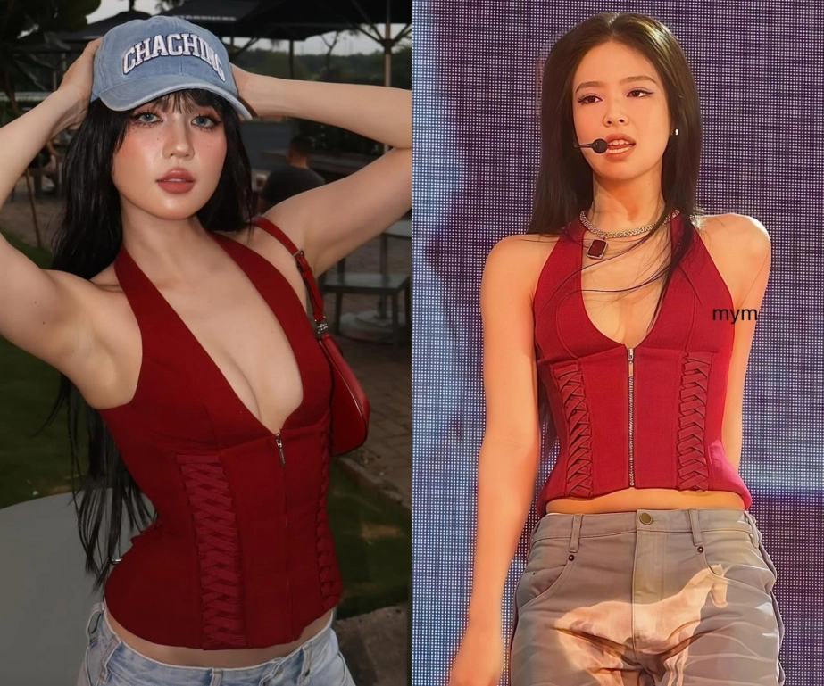 Ngọc trinh jennie so kè nhan sắc khi đụng hàng